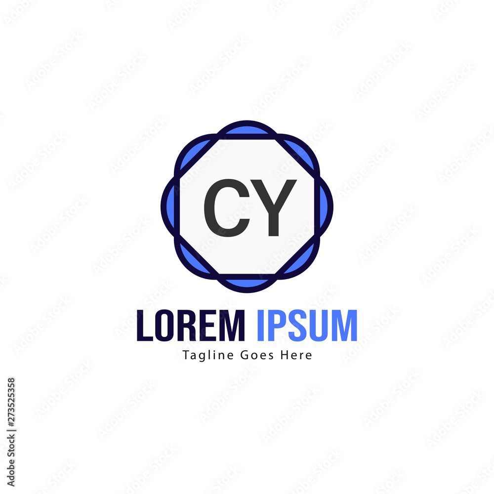 Initial CY logo template with modern frame. Minimalist CY letter logo vector illustration Initial CY logo template with modern frame. Minimalist CY letter logo vector illustration
