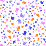 Seamless vector EPS 10 pattern with hands. Teamwork concept