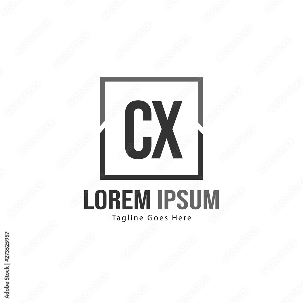 Initial CX logo template with modern frame. Minimalist CX letter logo vector illustration Initial CX logo template with modern frame. Minimalist CX letter logo vector illustration