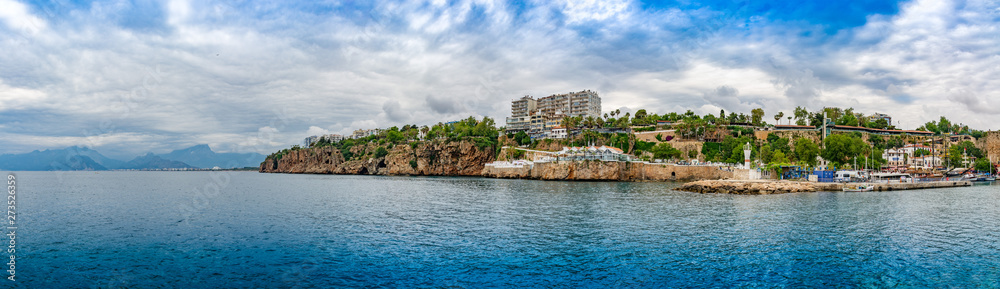 Panorama of the old port and surroundings of Antalya