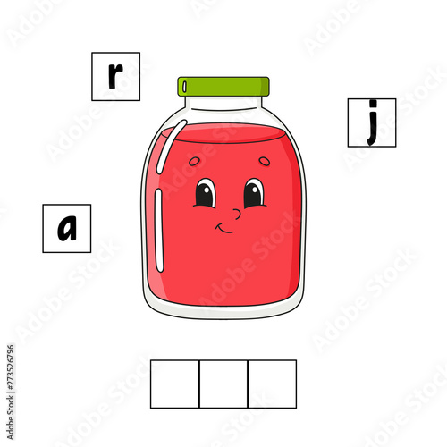 Words puzzle. Education developing worksheet. Learning game for kids. Activity page. Puzzle for children. Riddle for preschool. Simple flat isolated vector illustration in cute cartoon style.