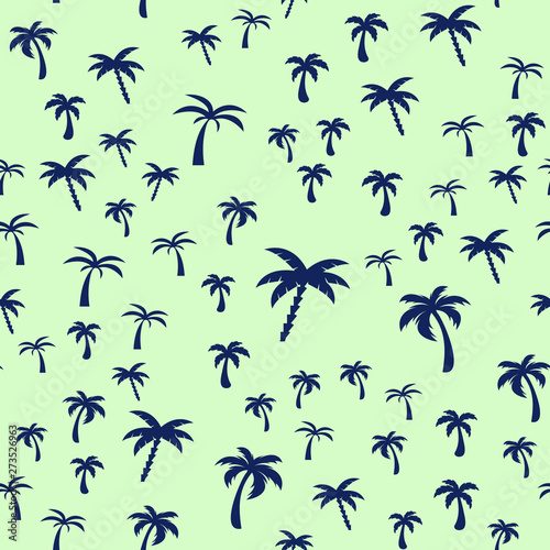 Coconut palm tree. Summer Tropical vector Seamless pattern © Renat
