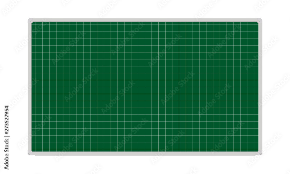 Green school chalkboard in cage, isolated on white background. Vector illustration