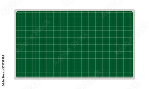Green school chalkboard in cage, isolated on white background. Vector illustration