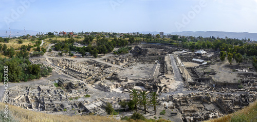 Roman ruins of Beit Shean in Israel photo