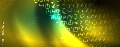 Shiny glowing design background, neon style lines, technology concept, vector