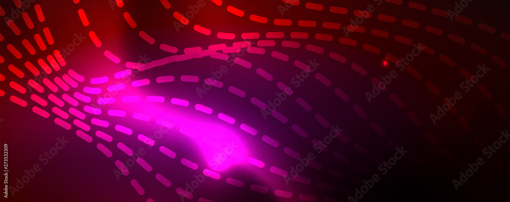 Fototapeta premium Shiny neon lines techno magic futuristic background, magic energy space light concept, abstract background wallpaper design