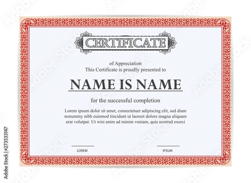 Vintage certificate of appreciation award template. Template diploma border for use in design. Eps10 - vector.
