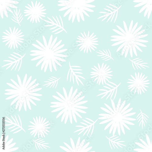 Seamless floral pattern blue white colors