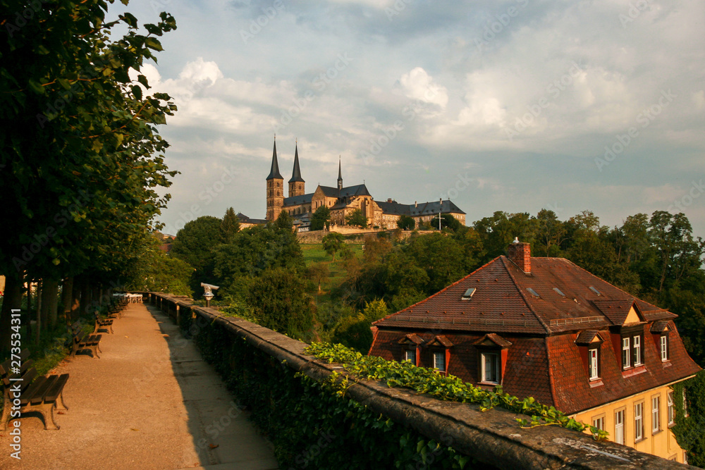 Bamberg cathedral from a nearby park in morning light / Bamberger Dom vom Park