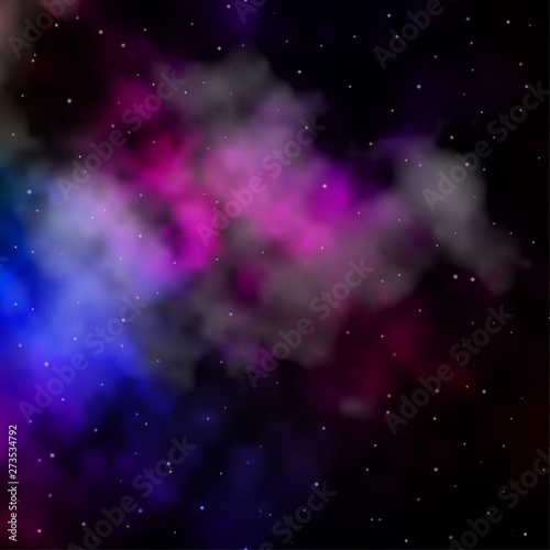 Dark Multicolor vector template with neon stars.