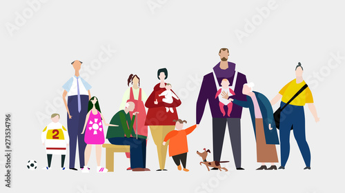 Fotografija Big happy family illustration