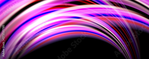 Fluid color waves with light effects, vector abstract background