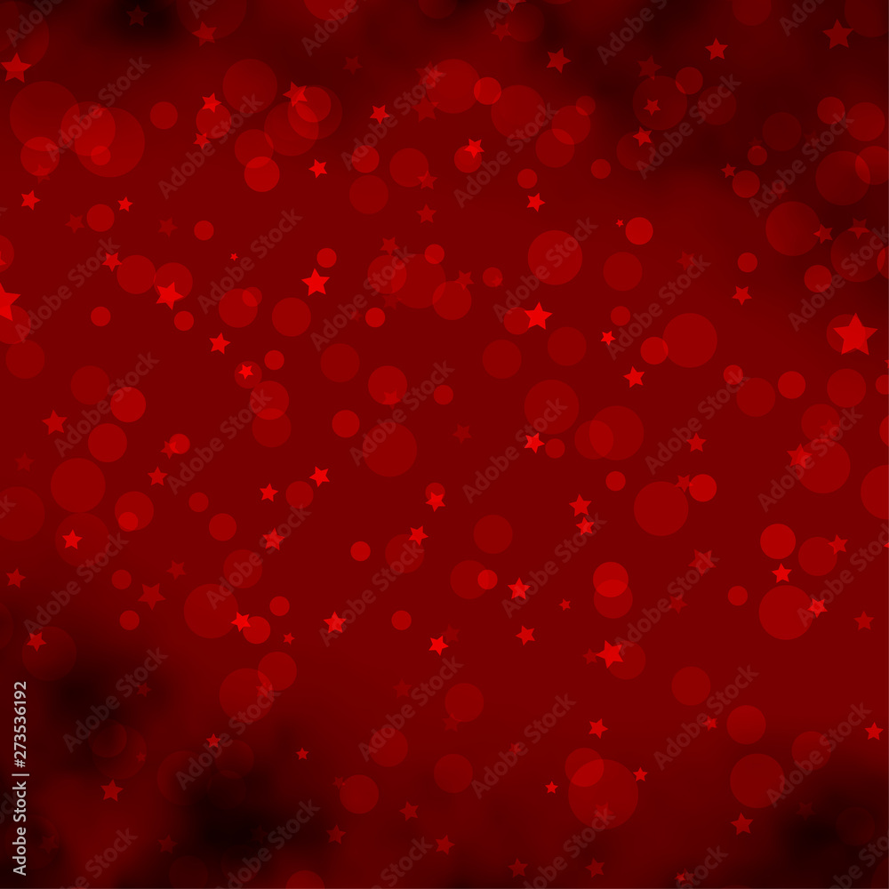 Light Red vector background with circles, stars.