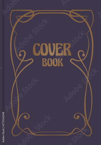 Antique book cover with decorative ornamental modernist border