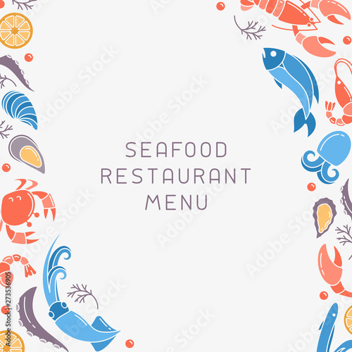 Decor concept with seafood elements and space for your text © medava