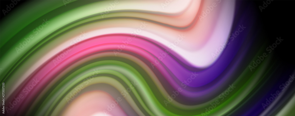 Fototapeta premium Fluid liquid color wave lines, glowing colorful light effect, abstract composition template. Geometric technology abstract pattern. Movement concept