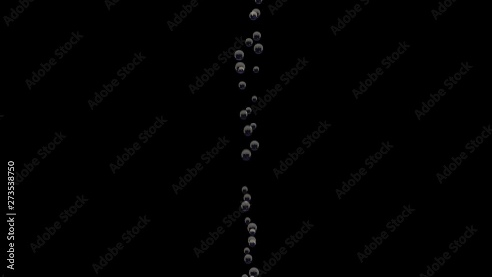 Transparent bubbles go up underwater over black background Transparent bubbles go up underwater over black background