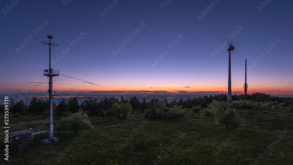 Obraz premium Panoramic view on the summit of the mountain Hornisgrinde in the Black Forest in Germany.