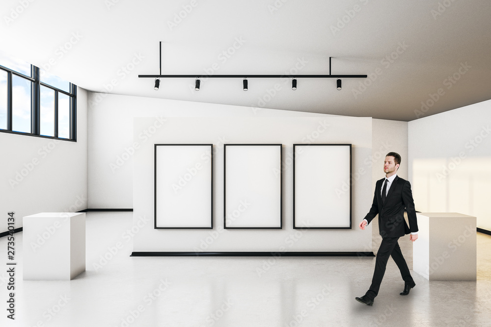 Fototapeta premium Businessman with banner