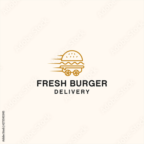 delivery burger logo template illustration vector icon download