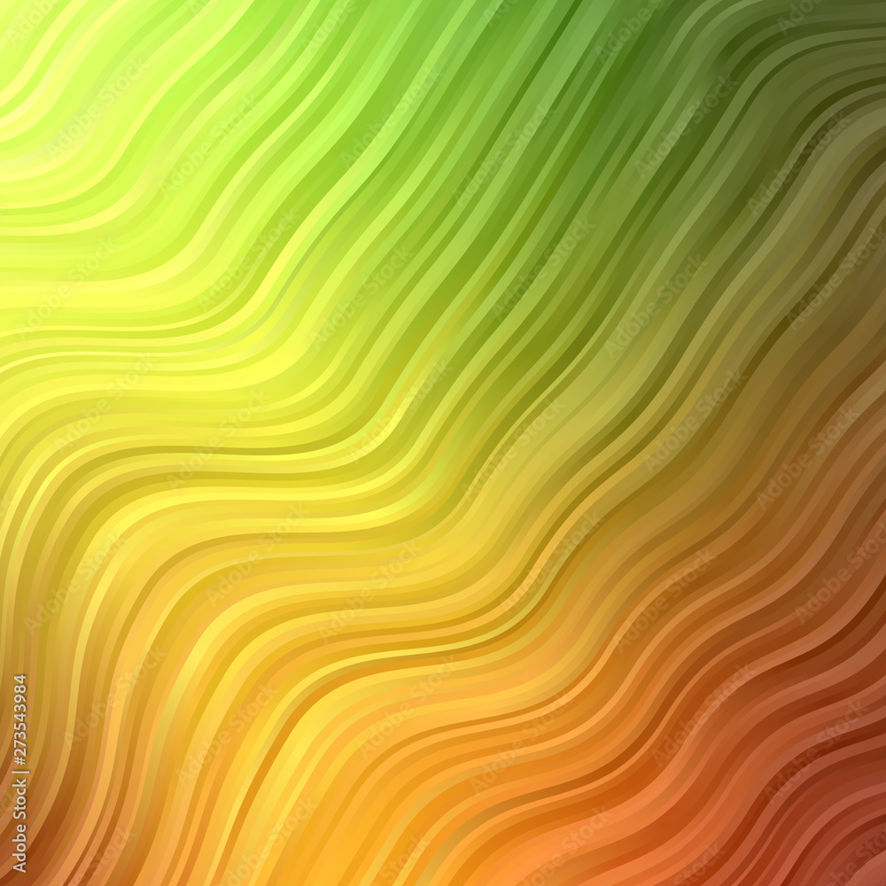 Light Green, Yellow vector template with curved lines. Light Green, Yellow vector template with curved lines.