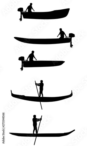 Silhouette on a boat vector