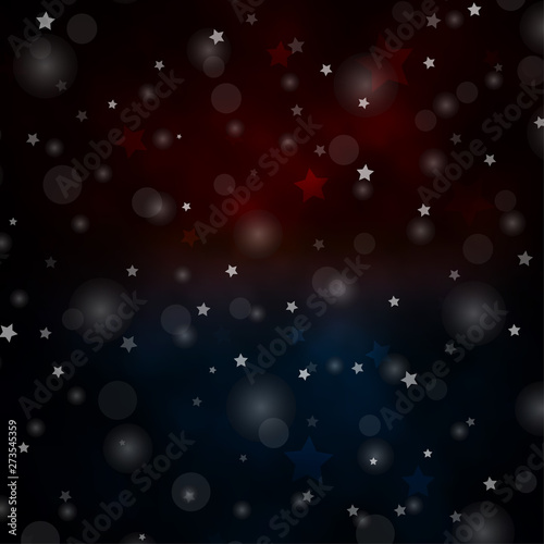 Dark Blue, Yellow vector texture with circles, stars.