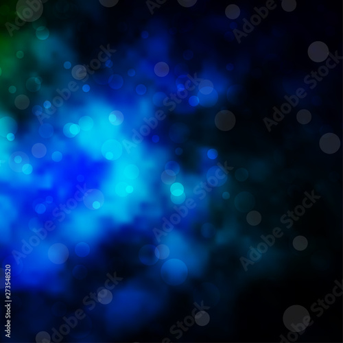 Dark Blue, Green vector background with circles.