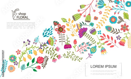Flat Colorful Floral Template