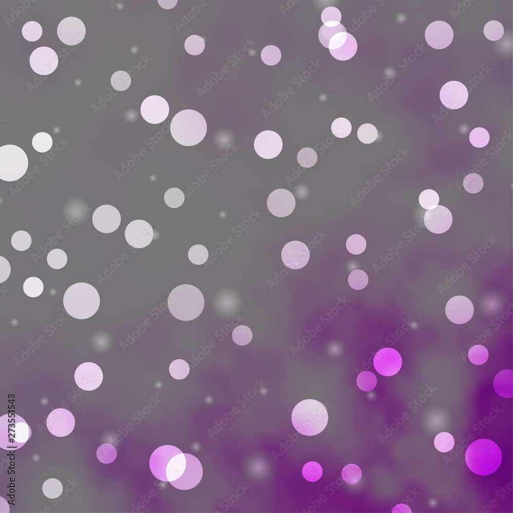 Light Purple vector pattern with circles, stars.