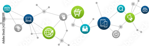 e-business / e-commerce / online business concept – vector illustration