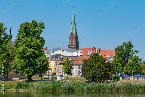 Schwerin, Germany. Cityscape of the old town in the summer.