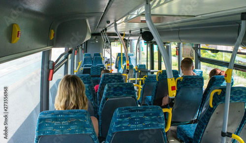 Inside a buss in Sweden Stockholm