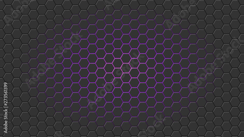 Purplle light. Hexagon pattern. Vector.