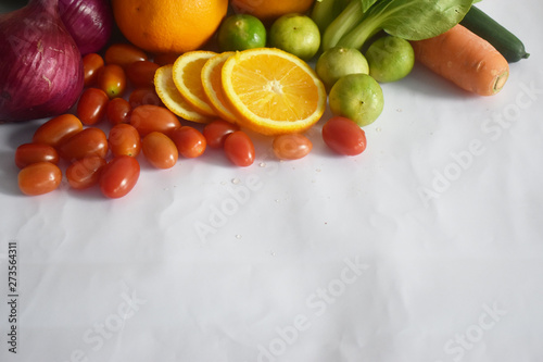 colorful vegetables on white background © Eddy