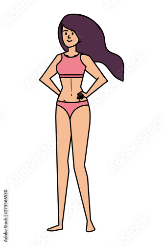 beautiful girl with swimsut avatar character