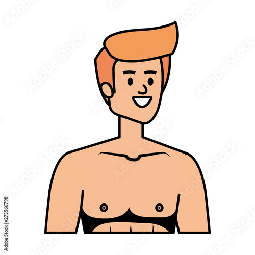 young man shirtless avatar character