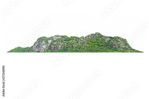 Natural mountains on a white background