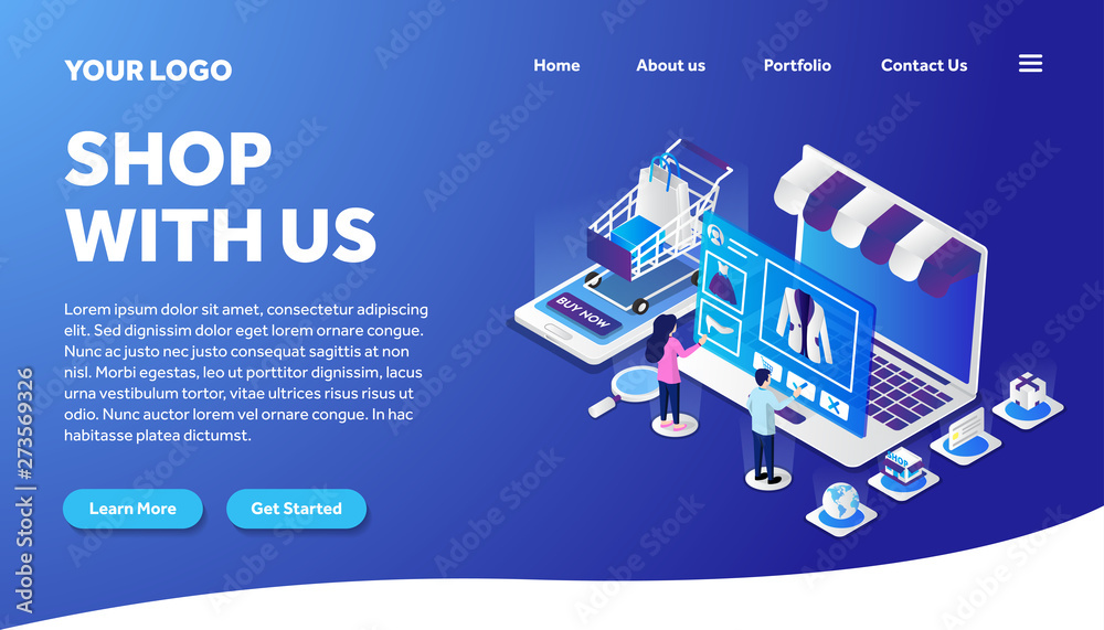 online shopping isometric creative illustration vector of graphic , people in online shopping isometric illustration vector , vector online shopping isometric for website landing page template