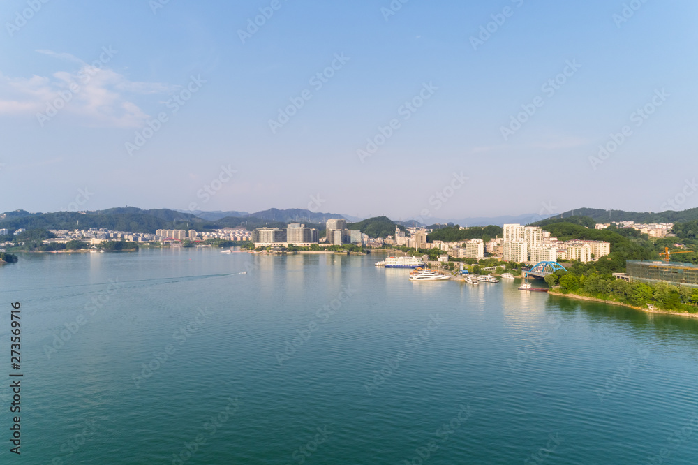 hangzhou thousand island lake and county scenery