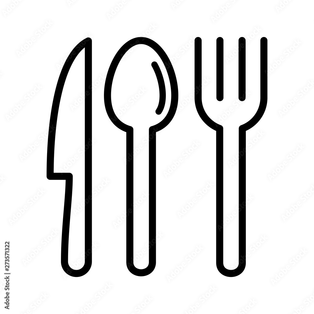 Spoon, fork and knife icon vector Spoon, fork and knife icon vector