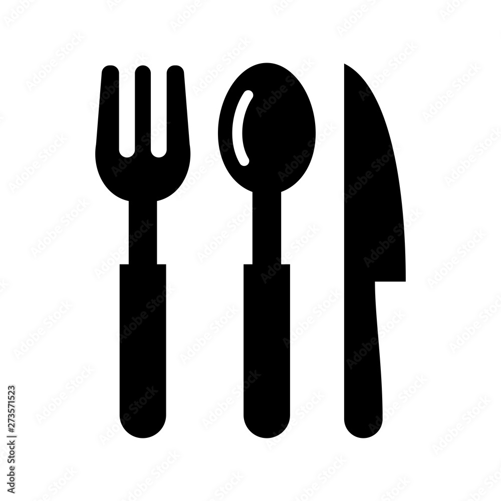 Spoon, fork and knife icon vector Spoon, fork and knife icon vector