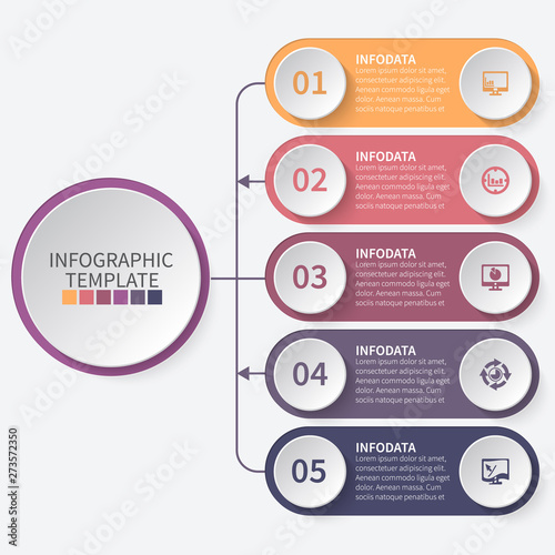 Abstract 3D Paper Infographics. Business template .Vector illustration