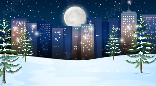 An outdoor winter scene
