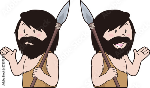 男性原始人のイラスト