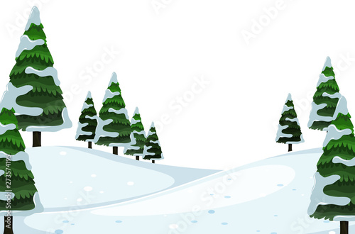 A flat winter landscape