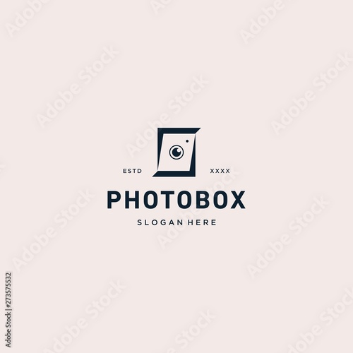 Photography box logo vector illustration
