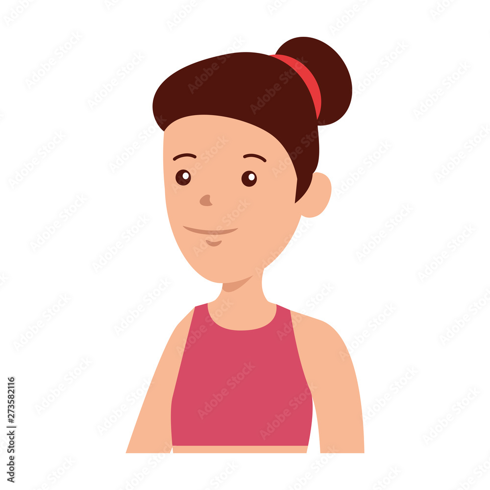 happy young woman avatar character