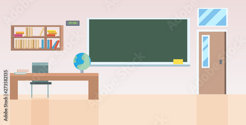school classroom with furniture empty no people class room interior flat horizontal